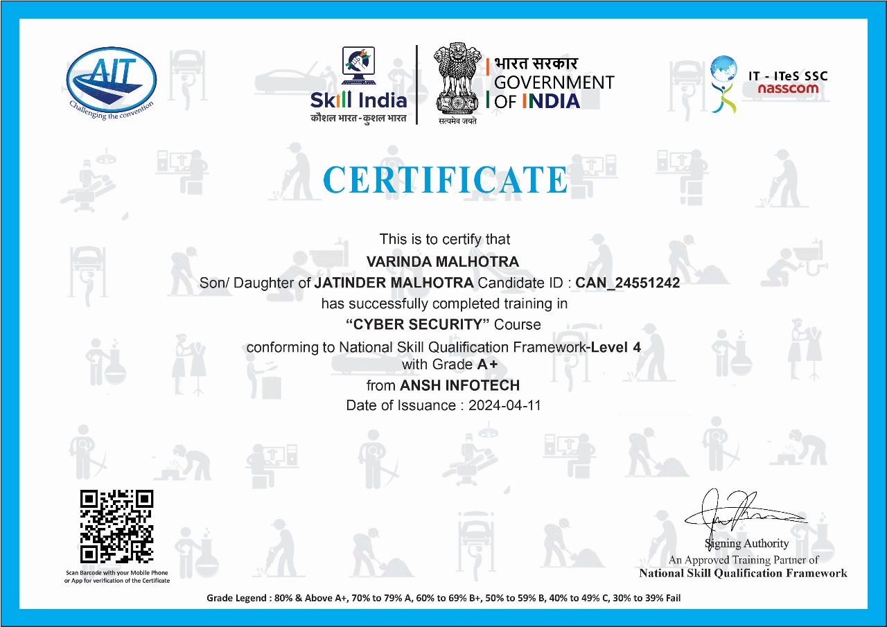 Sample Certificate